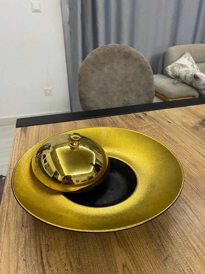 Parlak Altın Kapaklı Servis Tabağı - Görsel 4