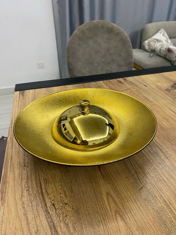 Parlak Altın Kapaklı Servis Tabağı - Görsel 3