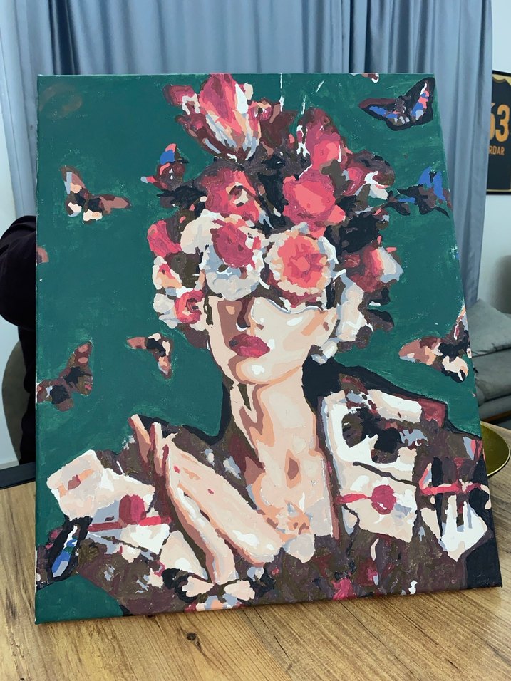 Çiçek ve Kelebekler Temalı Canlı Tablo - Görsel 3