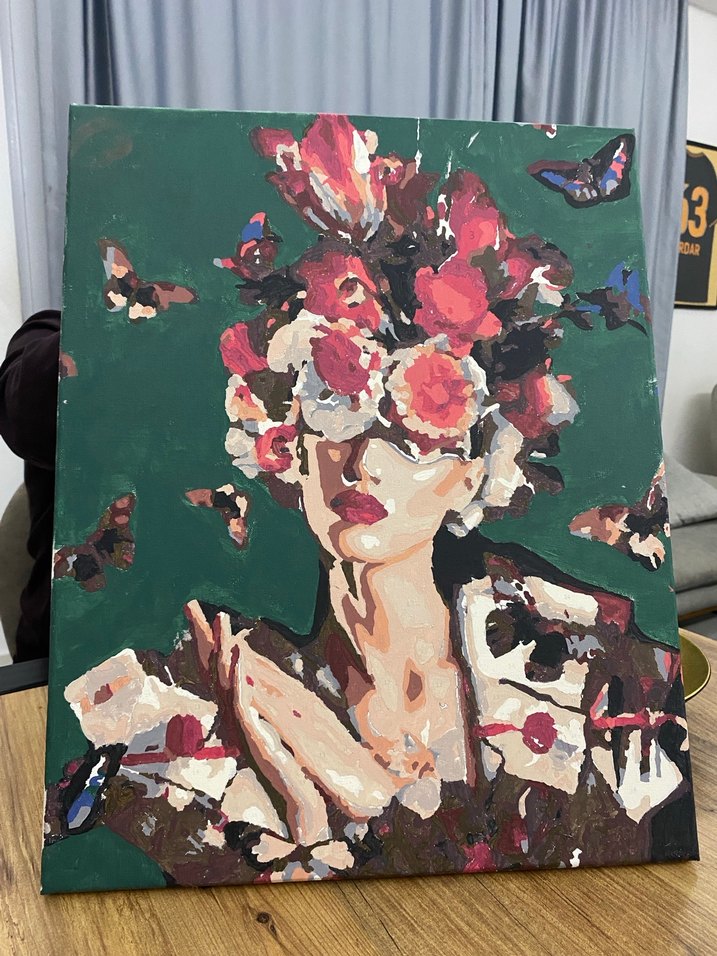 Çiçek ve Kelebekler Temalı Canlı Tablo - Görsel 2