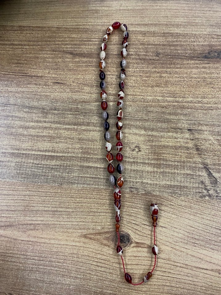 Mozaik özel işçilikli kehribar tespih - Görsel 3