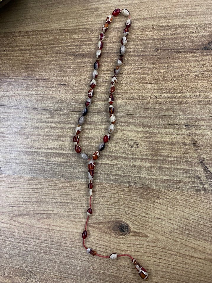 Mozaik özel işçilikli kehribar tespih - Görsel 2