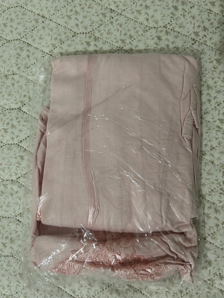 Perin Nakışlı Pembe Midi Bohem Kadın Pijama - Görsel 2