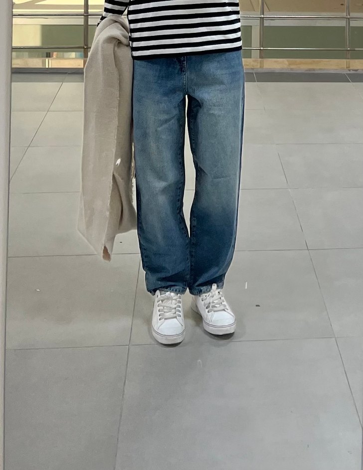 Mavi Rahat Kesim Midi Kadın Kot Pantolon - Görsel 3