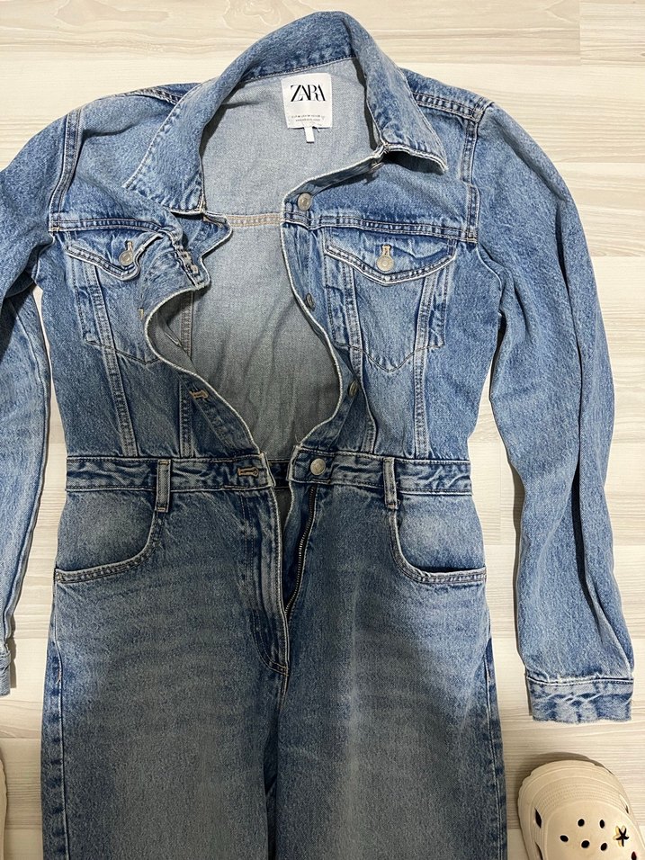 ZARA Gri Denim Kadın TULUM - Görsel 3