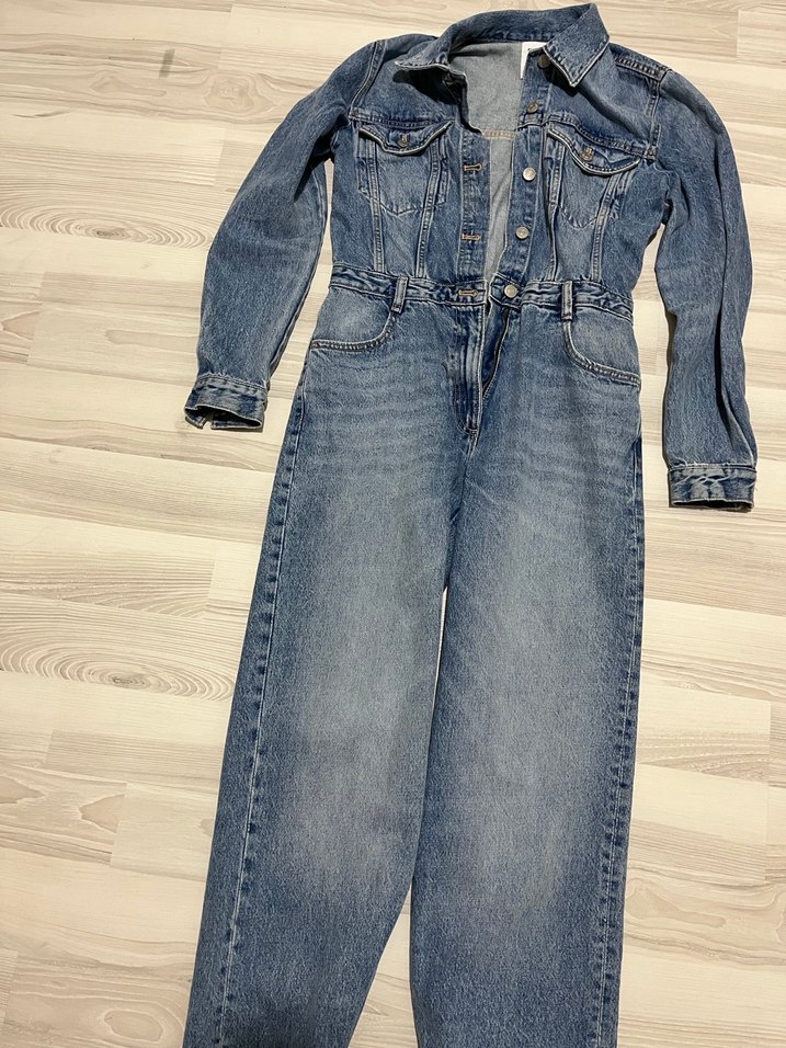 ZARA Gri Denim Kadın TULUM - Görsel 2