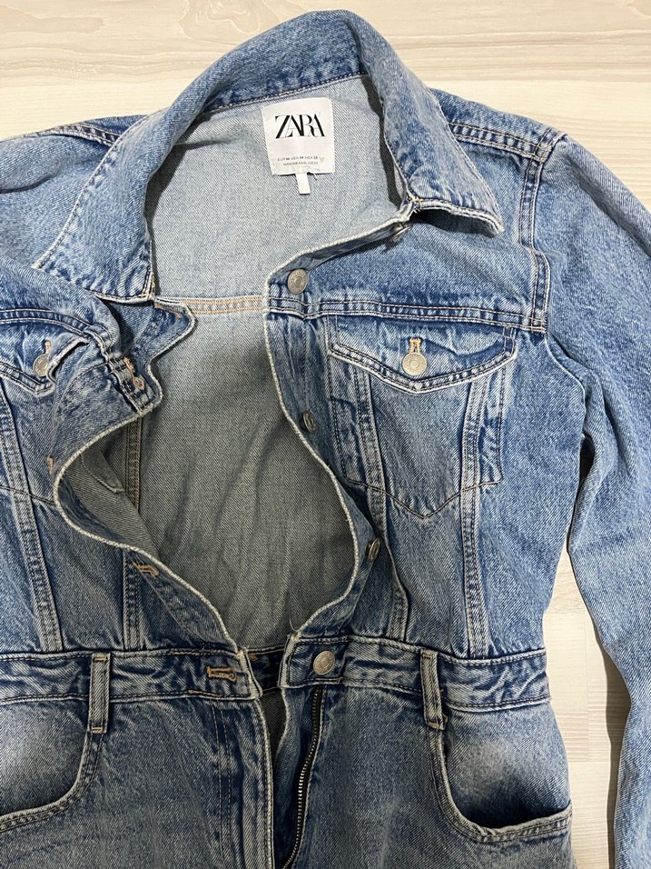 ZARA Gri Denim Kadın TULUM - Görsel 4