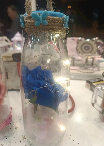 Bohem Tarzı El Yapımı Işıklı Şişe Süsü - Görsel 14