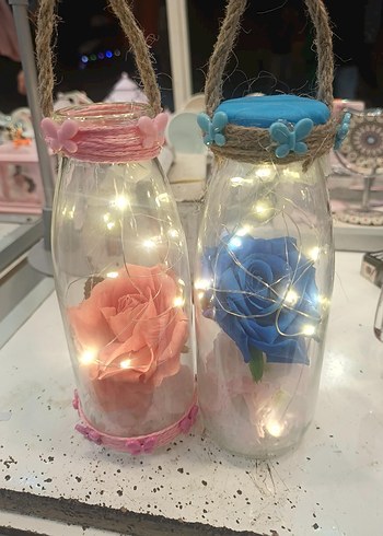 Bohem Tarzı El Yapımı Işıklı Şişe Süsü - Görsel 11