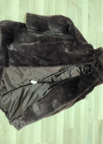 Kahverengi Kadın Suni Kürk Midi Ceket - Görsel 3