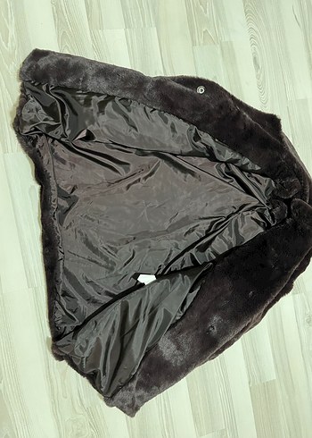 Kahverengi Kadın Suni Kürk Midi Ceket - Görsel 4