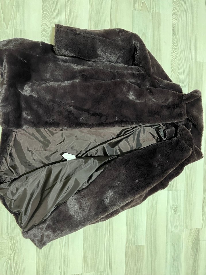 Kahverengi Kadın Suni Kürk Midi Ceket - Görsel 3