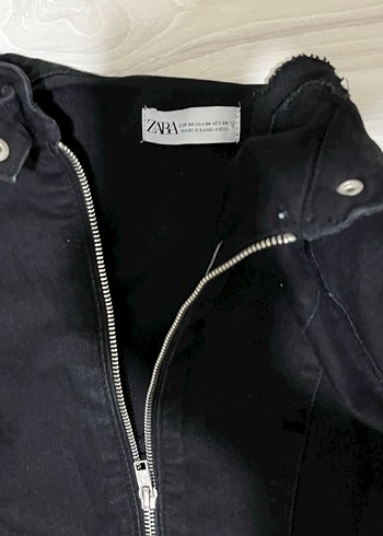 Siyah Fermuarlı Kadın Denim Tulum - Görsel 4