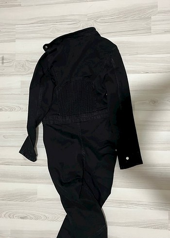 Siyah Fermuarlı Kadın Denim Tulum - Görsel 6