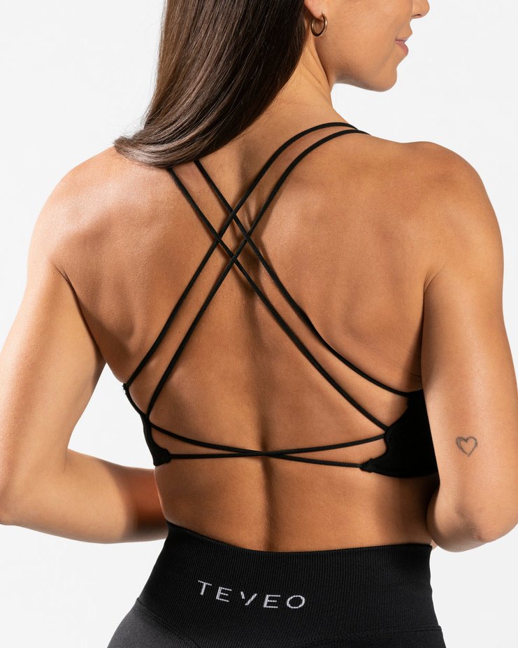TEVEO Backless Top Bra black - Görsel 3