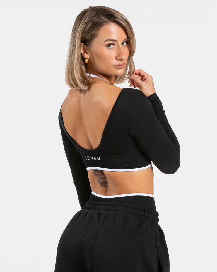 TEVEO Contrastline Longsleeve BLACK - Görsel 2