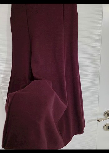 Bordo Yüksek Yakalı Kolsuz Triko Elbise - Görsel 3