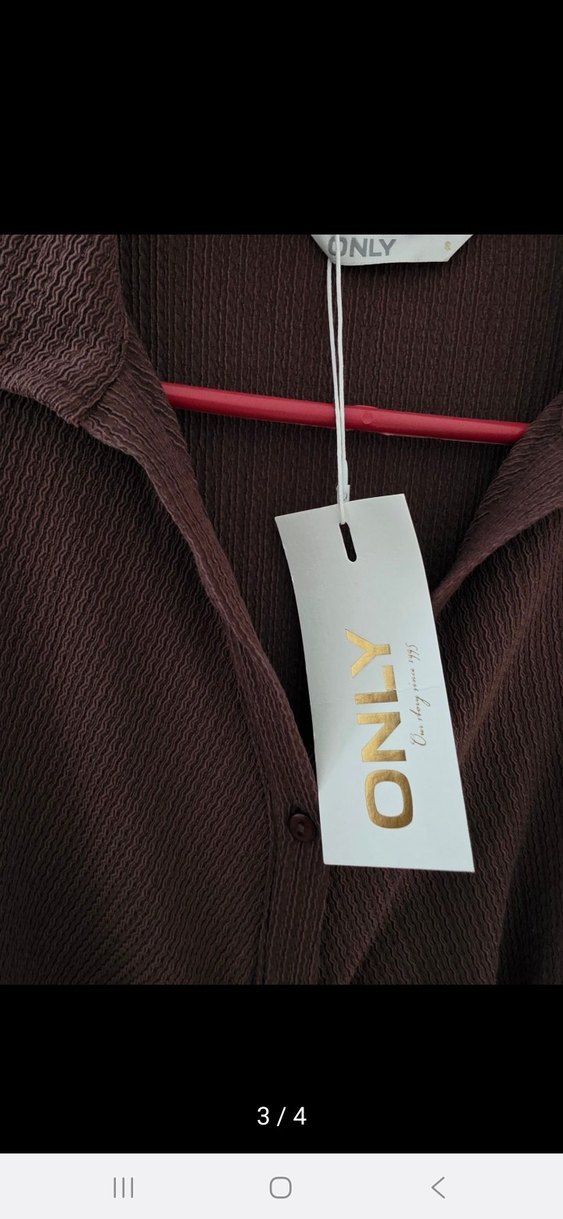 Düğmeli V Yaka Kahverengi Midi Triko Elbise - Görsel 3