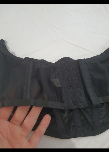 Zincir Detaylı Siyah Gotik Büstiyer crop - Görsel 2