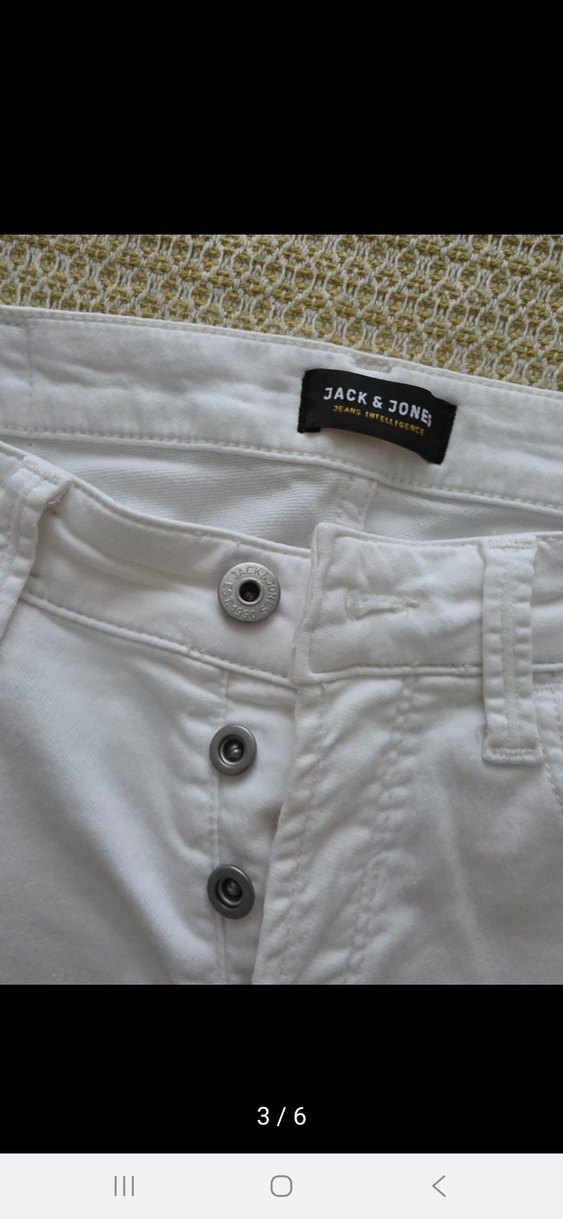 Erkek Beyaz Kemerli Dar Kesim Denim Jean - Görsel 3