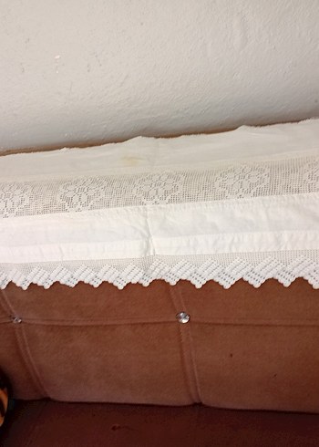 Nakışlı Beyaz  ara dantel uzunluk  190 santim - Görsel 2