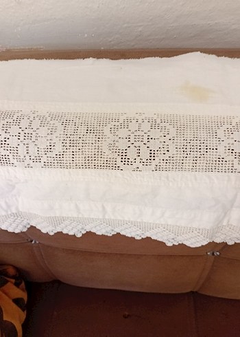 Nakışlı Beyaz  ara dantel uzunluk  190 santim - Görsel 3