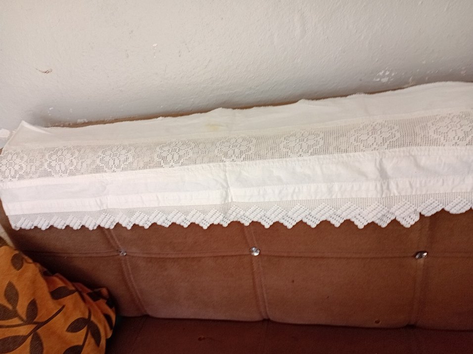 Nakışlı Beyaz  ara dantel uzunluk  190 santim - Görsel 2