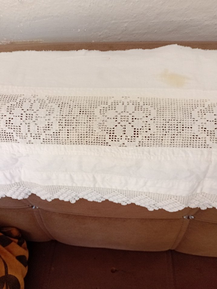 Nakışlı Beyaz  ara dantel uzunluk  190 santim - Görsel 3