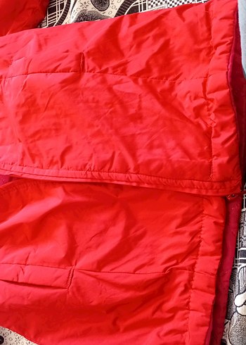 Kadın Kırmızı Parlak Midi Ceket - Görsel 3