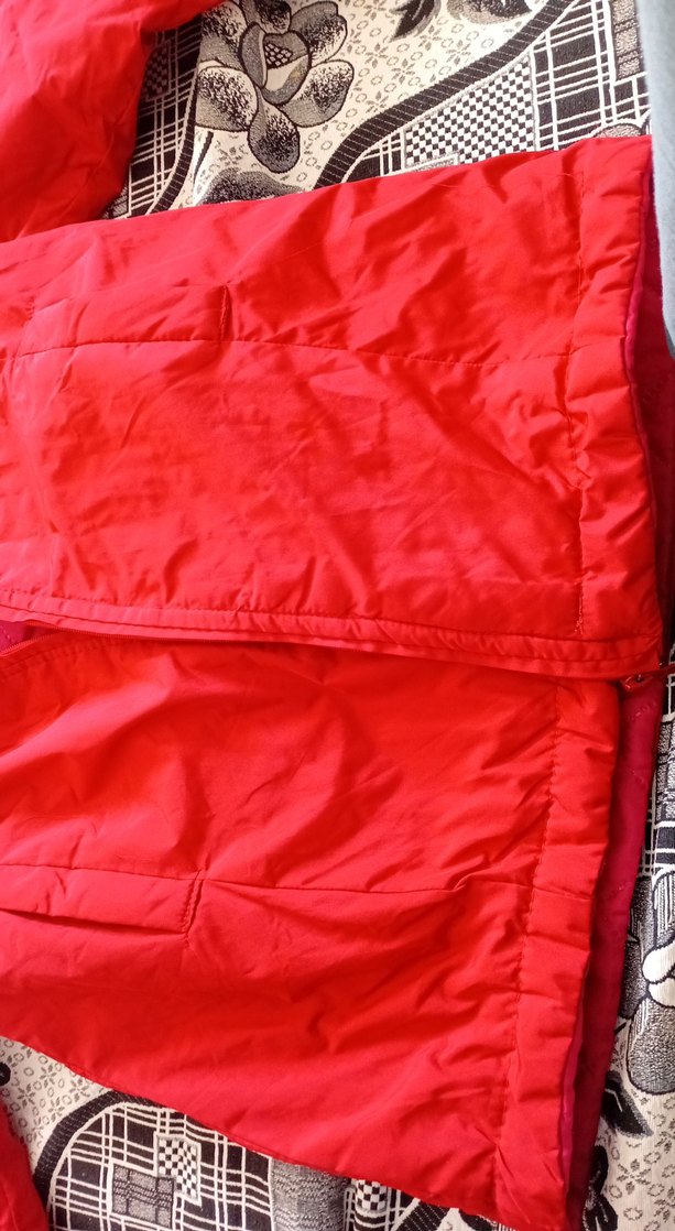 Kadın Kırmızı Parlak Midi Ceket - Görsel 3