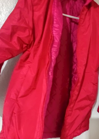 Kız Çocuk Parlak Kırmızı Fermuarlı Yağmurluk - Görsel 3