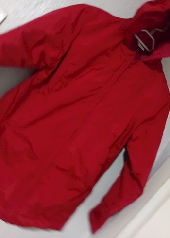 Kız Çocuk Parlak Kırmızı Fermuarlı Yağmurluk - Görsel 2