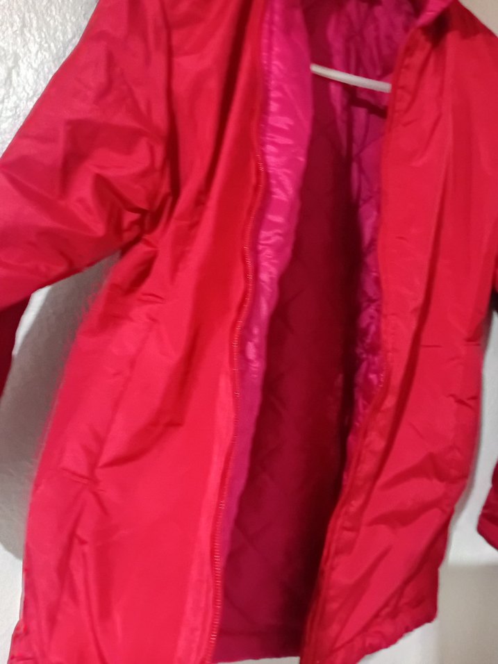 Kız Çocuk Parlak Kırmızı Fermuarlı Yağmurluk - Görsel 3