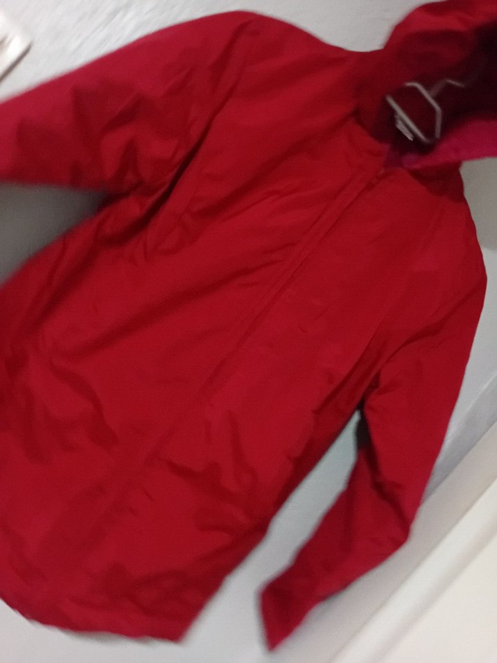 Kız Çocuk Parlak Kırmızı Fermuarlı Yağmurluk - Görsel 2