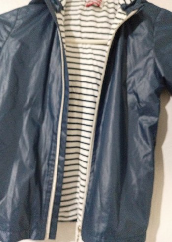 Erkek Çocuk Parlak Mavi Fermuarlı Yağmurluk - Görsel 3