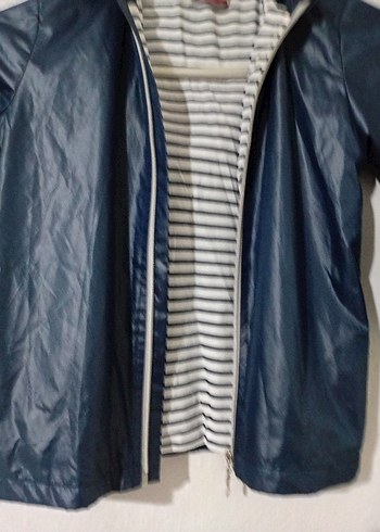 Erkek Çocuk Parlak Mavi Fermuarlı Yağmurluk - Görsel 2