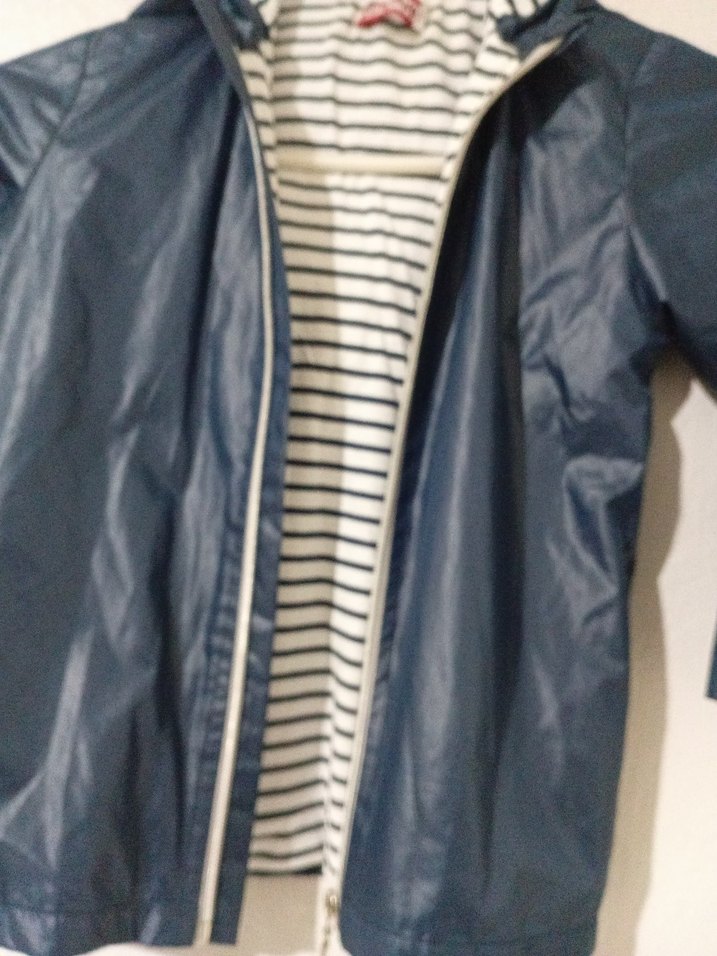 Erkek Çocuk Parlak Mavi Fermuarlı Yağmurluk - Görsel 3