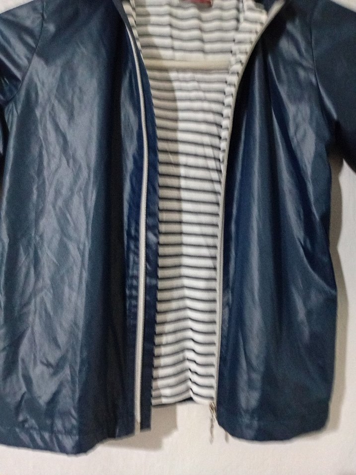 Erkek Çocuk Parlak Mavi Fermuarlı Yağmurluk - Görsel 2