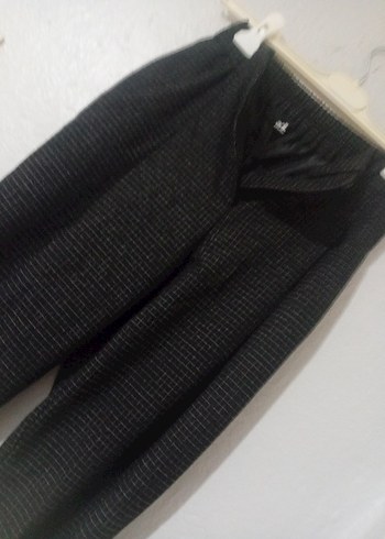 Düğmeli Gri Keten Midi Kadın Pantolon - Görsel 2