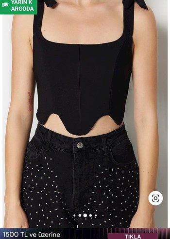 Siyah Askılı  Balenli Dokuma Büstiyer - Görsel 4