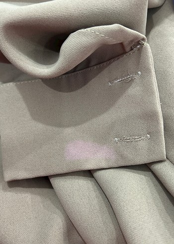 Bej Uzun Kollu Drapeli Uzun Elbise - Görsel 5