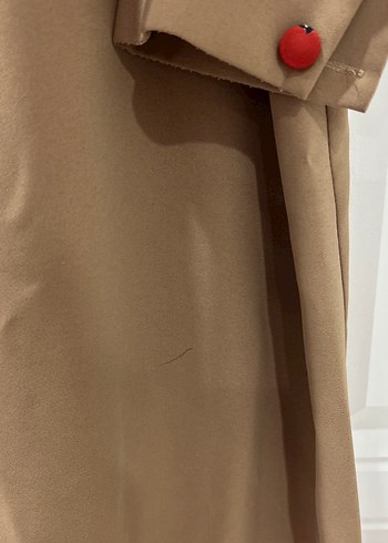 Bej Uzun Kollu Drapeli Uzun Elbise - Görsel 4