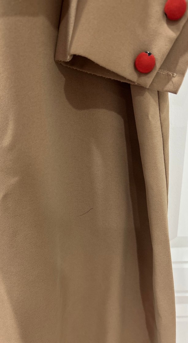 Bej Uzun Kollu Drapeli Uzun Elbise - Görsel 4