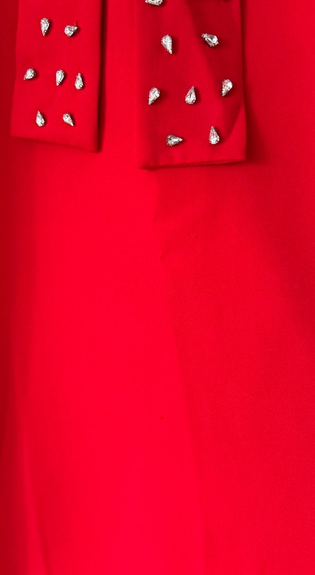 Kırmızı Uzun Kollu Kadın Uzun Elbise - Görsel 5