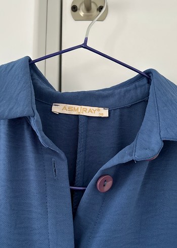 Düğmeli Uzun Lacivert Hamile Tuniği - Görsel 3