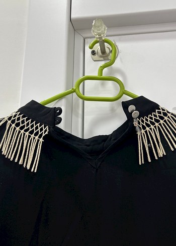 Siyah Uzun Kollu Drapeli Kadın Tunik - Görsel 4