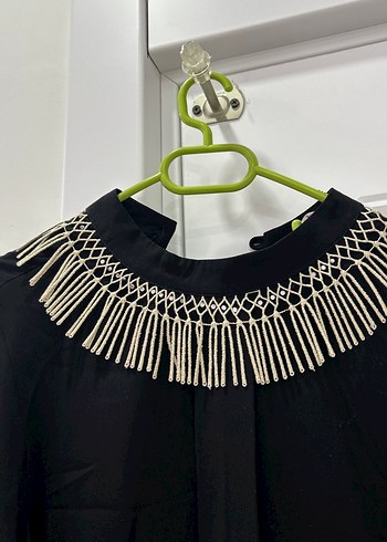 Siyah Uzun Kollu Drapeli Kadın Tunik - Görsel 3