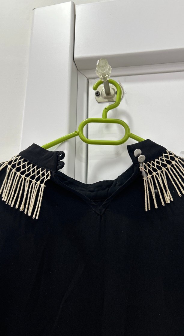 Siyah Uzun Kollu Drapeli Kadın Tunik - Görsel 4