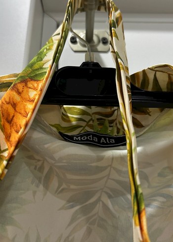 Sarı Ananas Desenli Uzun Bohem Kimono - Görsel 2