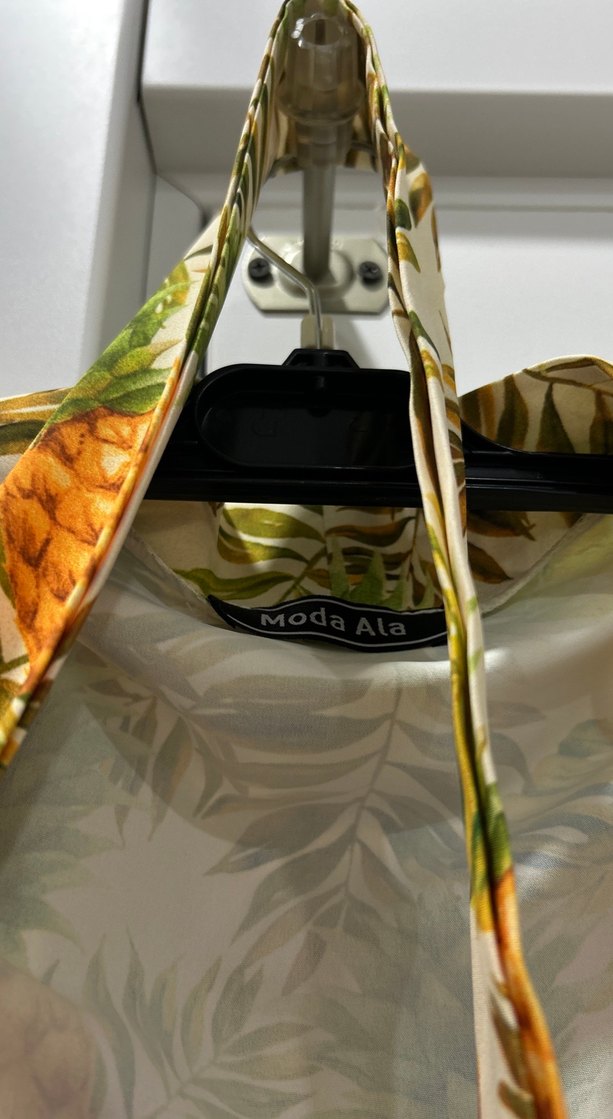 Sarı Ananas Desenli Uzun Bohem Kimono - Görsel 2